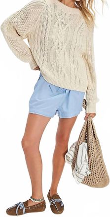 Free People Frankie Cable Sweater In Buttercream