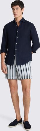 Moss Blue Stripe Smart Swim Shorts