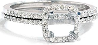 Pompeii3 3/8ct VS1 Diamond Engagement Semi Mount White Gold Ring Set