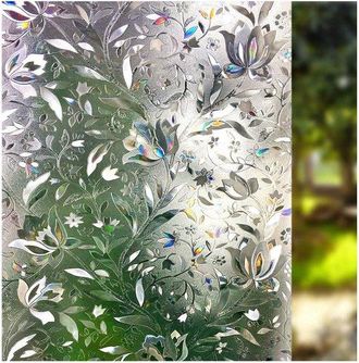 No Brand L&aacute;mina Para Ventanas 3d Con Dise&ntilde;o De Tulipanes Arco&iacute;ris: L&aacute;mina Decorativa Para Privacidad, Resistente A Los Rayos Uv Y Al Calor Para El Hogar (44,4 