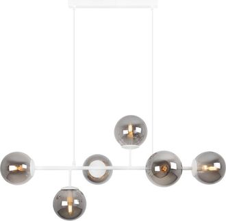 OEM L&aacute;mpara De Techo Siena Blanca 6 Pantallas Planas Grafito E14 Brazos Largos