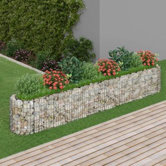 Berkfield Home Gabion Raised Bed Galvanised Iron 330x50x50 cm in Silver | Size: 330 x 50 x 50 cm
