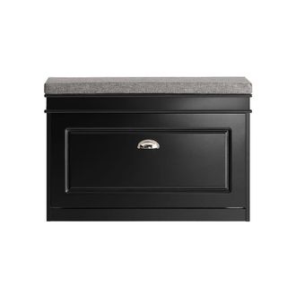 SoBuy Banco zapatero con 1 solapa mdf negro