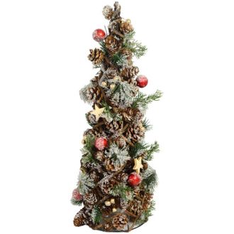 Vacchetti Rbol Cubierto De Nieve Con Frutos Rojos Y Pi&ntilde;as &Oslash;19h50 Cm