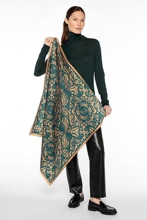 Kinross Cashmere Lace Paisley Print Scarf in Camel Multi at Nordstrom
