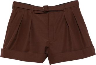 Saint Laurent Belted Pleated Shorts