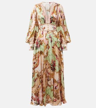 Camilla Embellished printed silk maxi dress