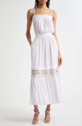 Ramy Brook Catalina Smocked Trim Maxi Sundress in Ivory at Nordstrom Rack, Size X-Large