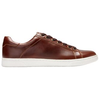 Vionic Mott Baldwin Leather Mens Low Top Trainers - Dark Brown - Size:UK 10.5