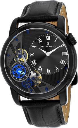 Christian Van Sant Mens Sprocket Auto-Quartz Black Round 44mm
