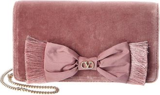 Valentino Vlogo Signature Velvet Clutch