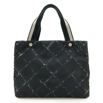 Chanel Black Red Color Travel Line Shoulder Bag Tote Bag (Pre-Owned)