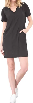 Lola & Sophie Hybrid T-Shirt Dress In Black