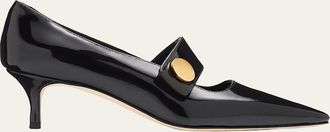 Manolo Blahnik 50mm Dorian Patent Leather Mary Jane Pumps