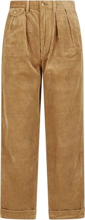 Polo Ralph Lauren Beige Whitman Pleated Front Corduroy Straight-Leg Pants