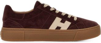 Hogan Dark Brown Suede Gum Sole Sneakers