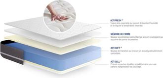 Actisom Actisom - Materasso Actimemo touch 130x190cm - Spessore : 20cm - Memory foam - Bilanciato