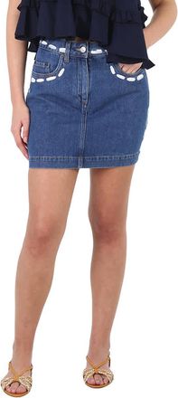 Moschino Ladies Cotton Denim Mini Skirt