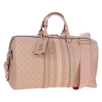 Gucci Pre-owned Vintage Boston Bag - Dames - Pre-owned - Roze - Maat: ONE Size Leer