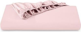 Bare Home 100% Organic Cotton Percale Cooling Fitted Sheet in Dusty Pink at Nordstrom, Size Full