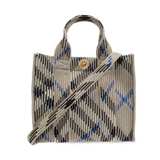 Burberry Mini Check Knitted Tote - Dames - Shoppers - Veelkleurig - ONE Size - Katoen - Tassen