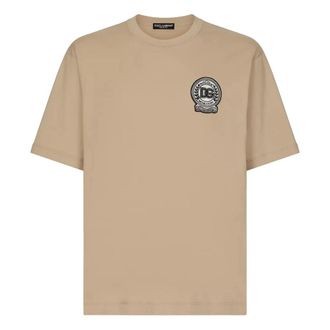 Dolce & Gabbana Camiseta bordada de manga corta - Tops - Hombre - Beige - XL