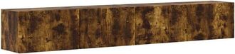 vidaXL TV Wall Cabinet Wall-mounted 2 pcs Smoked Oak 98 x 31 x 29.5 cm vidaXL