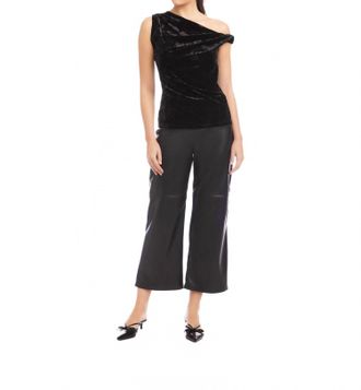 Fifteen Twenty Nadia Twisted One Shoulder Top In Black