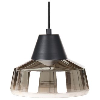 Beliani L&aacute;mpara De Techo De Metal Dorado Negro 172 Cm Pantalla Vidrio Ahumado Talparo