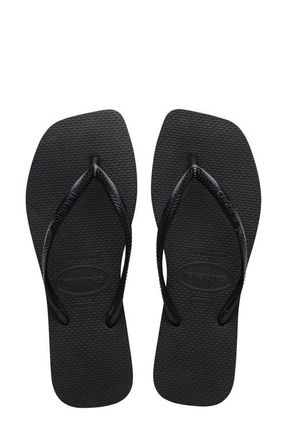 Havaianas Slim Square Flip Flop in Black at Nordstrom, Size 11