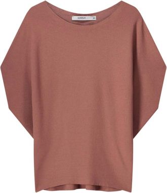 Summum Truien & Vesten, Dames, Roze, M, Polyester, Gebreide Oversized Top Korte Mouw