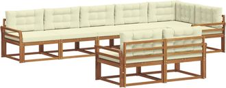 vidaXL Conjunto De Sof&aacute;s De Exterior 8 Uds. Natural Y Crema Vidaxl