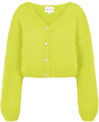 Americandreams Cornelia Cropped Cardigan - Dames - Vesten - Geel - XL - Wol - Truien & Vesten