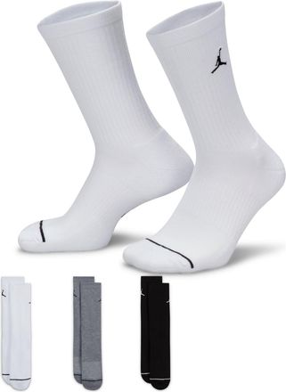 Nike Jordan Air Jordan Everyday Crew Socks 3 Pairs White Grey Black DX9632-914