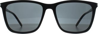 Saint Laurent Square Womens Shiny Black Grey SL 851 - One Size