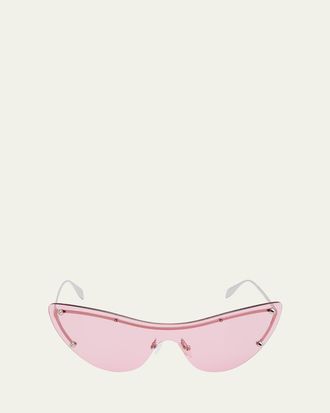 Alexander McQueen Metal Cat-Eye Sunglasses
