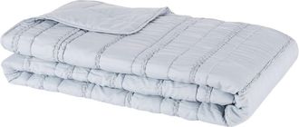 Maisons du monde Colcha cubrecamas suave verde con bandas fruncidas 220x240 cm