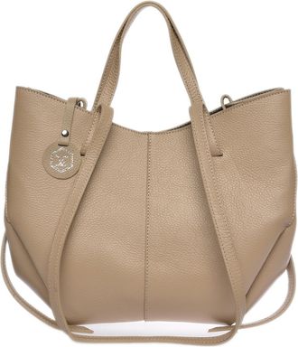 Luisa Vannini Beige Rundleer Tas