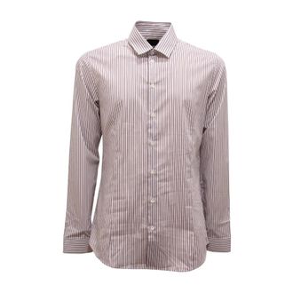 Patrizia Pepe Slim Stripes Shirt - Heren - Zakelijke Overhemden - Veelkleurig - M - Katoen - Overhemden