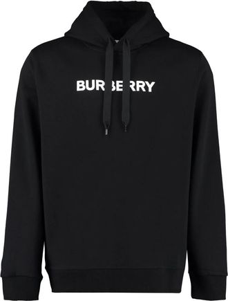 Burberry Katoenen hoodie met geribbelde details - Heren - Hoodies - Zwart - M - Katoen - Hoodies & sweatvesten