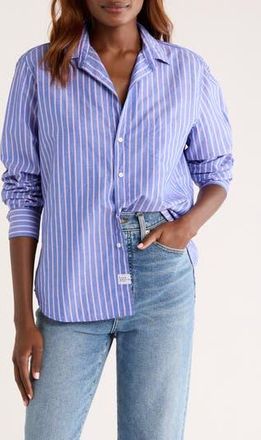 Frank & Eileen Eileen Relaxed Button-Up Shirt in Bright Blue/Pink Stripe at Nordstrom Rack, Size Small