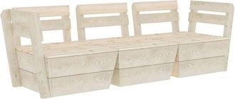 vidaXL Sof&aacute; De Pal&eacute;s Para Jard&iacute;n 3 Plazas Madera De Abeto Impregnada Vidaxl