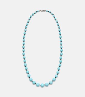 Ileana Makri Beaded necklace with turquoise and diamonds