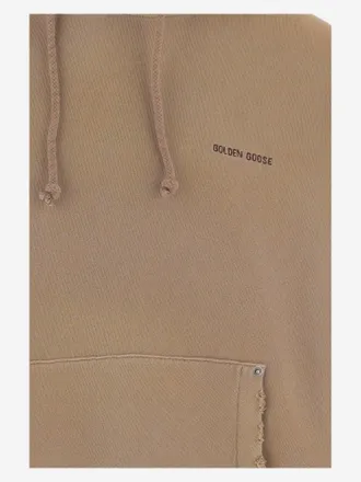 Golden Goose Hooded Cotton Sweatshirt - Beige