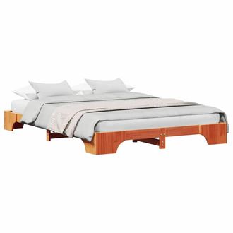 Berkfield Home Sturdy Bed Frame Wax brown Solid Wood 150 x 200 cm Durable Bed Frame