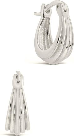 Sterling Forever Sterling Silver Ripple Statement Hoop Earrings