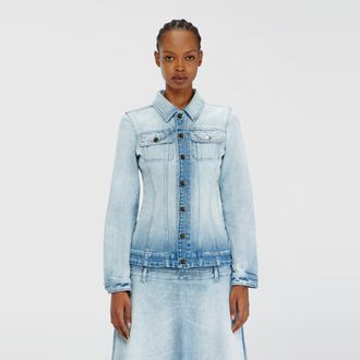 Diesel Hourglass denim trucker jacket - Denim Jackets - Woman - Blue