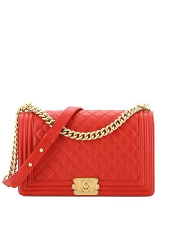 Chanel Boy Flap Bag Quilted Lambskin Old Medium shoulder bag - Rood