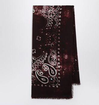 Destin Jil wool scarf in burgundy gradient