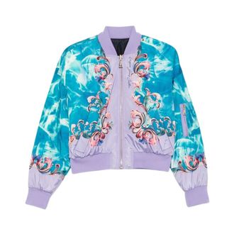 Versace Jeans Couture Dames, Jassen, Blauw, Maat: M Zijde